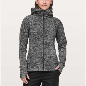 lululemon athletica Gray and Black Hooded Blazer scuba light cotton